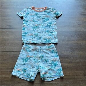 Sz 7 J. Crew crewcuts tropical palm sailboat cotton pajamas short sleeves set